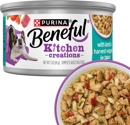 Purina Beneful Kitchen Creations Lamb Wet Dog Food in Sauce, 12 Cans