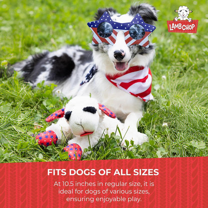 Multipet Holiday Lamb Chop – 10.5" Plush Squeaky Dog Toy with Reindeer Antlers
