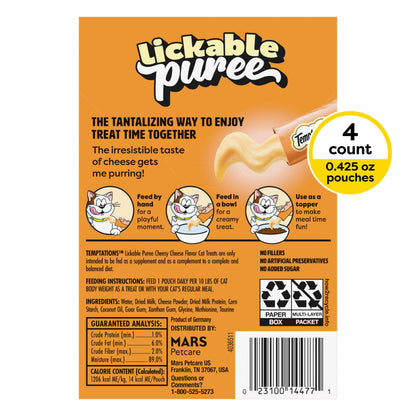 Temptations Creamy Purée Lickable Cat Treats – Seafood Variety, 48 Count