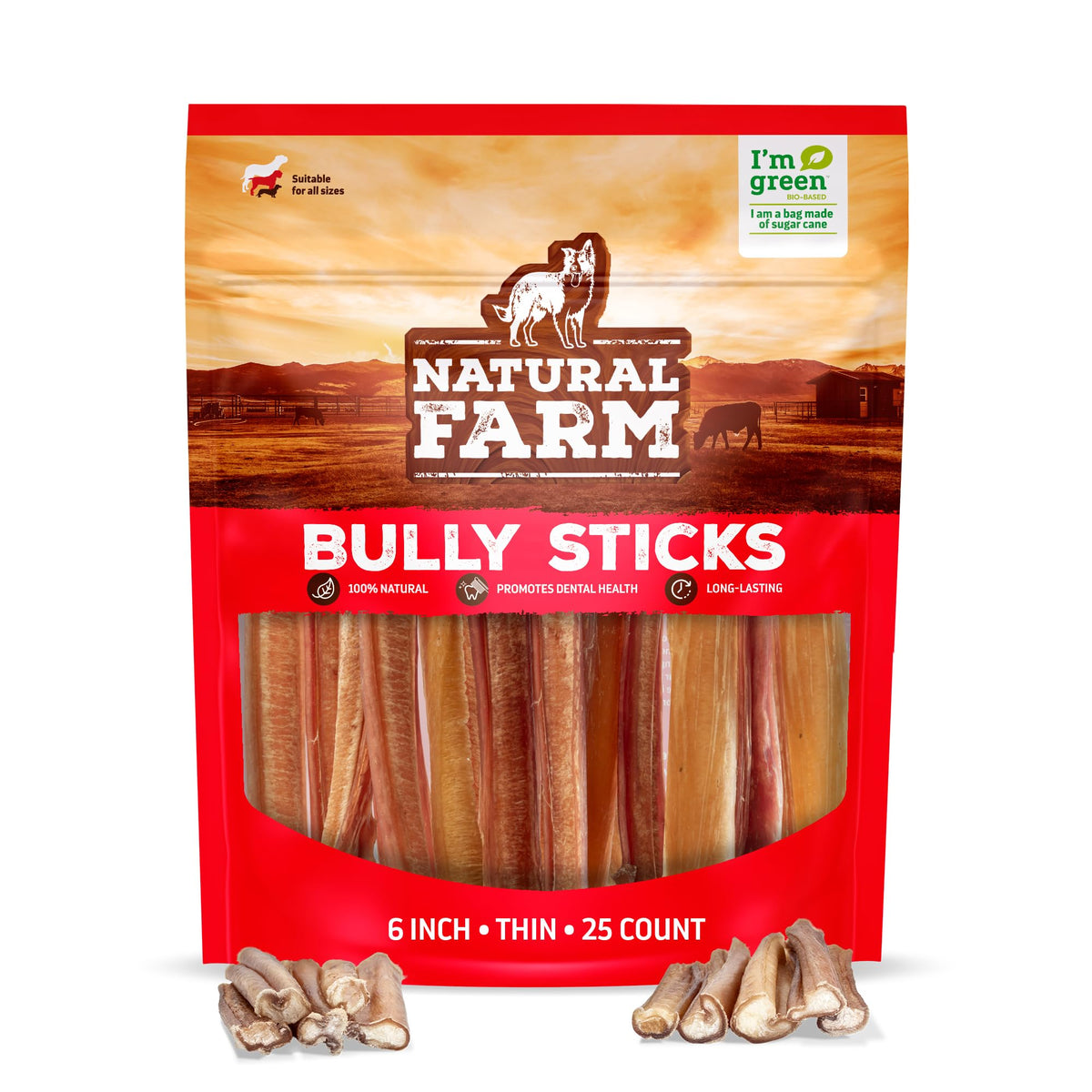 Odor-Free Bully Sticks 6 Inch – back view