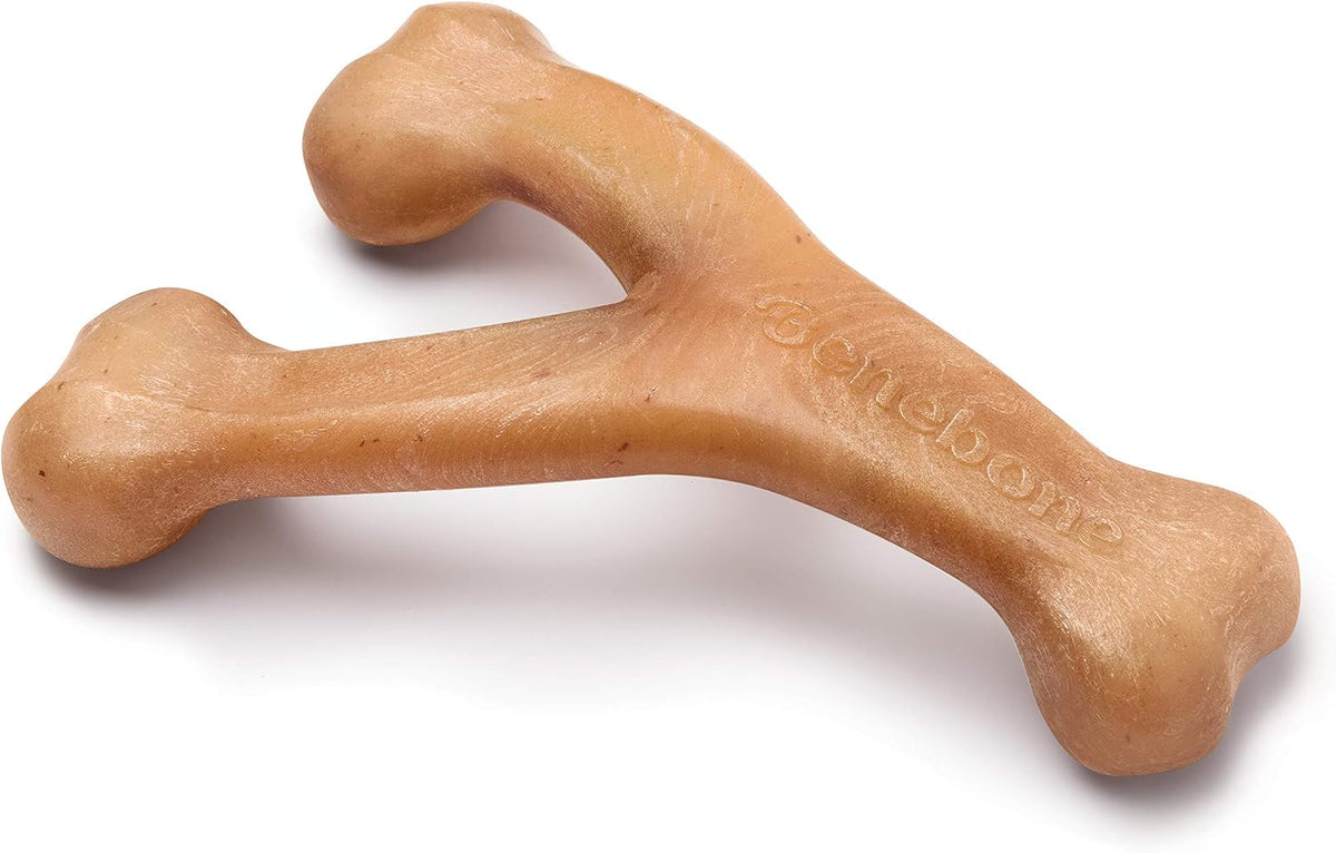 Benebone Wishbone dog chew - curved wishbone shape for an easy paw grip