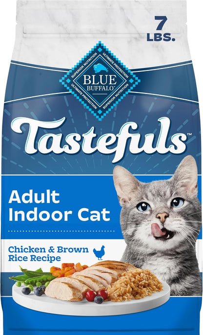 Blue Buffalo Tastefuls Chicken Dry Cat Food for Adult Indoor Cats, 7 lb