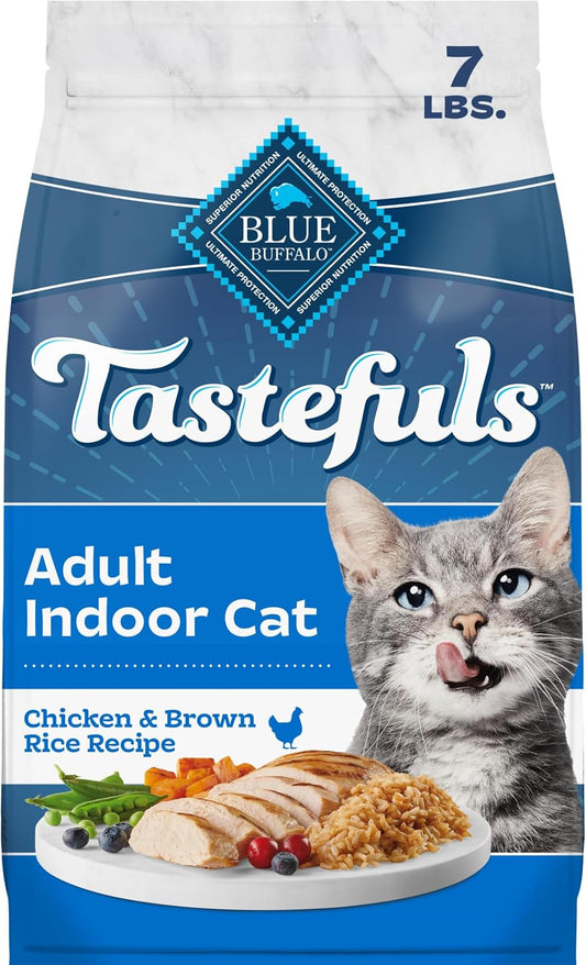 Blue Buffalo Tastefuls Chicken Dry Cat Food for Adult Indoor Cats, 7 lb