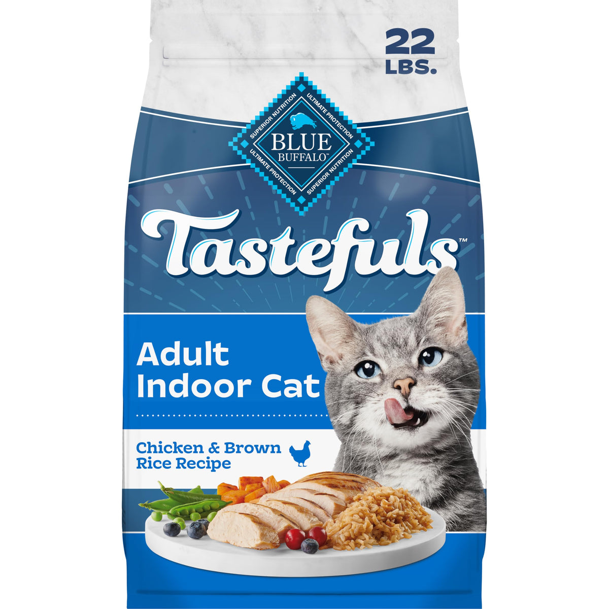 Blue Buffalo Tastefuls Chicken Dry Cat Food for Adult Indoor Cats, 7 lb