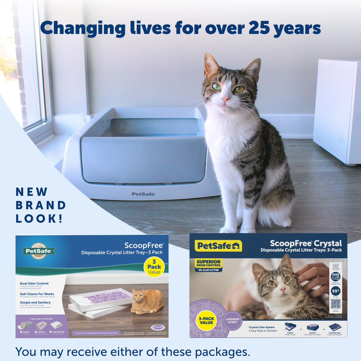 PetSafe ScoopFree Lavender Crystal Disposable Cat Litter Trays, 4-Pack