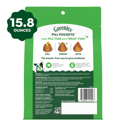 Greenies Pill Pockets for Large Dogs – Chicken Flavor, 15.8 oz