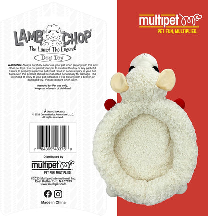 Multipet Holiday Lamb Chop – 10.5" Plush Squeaky Dog Toy with Reindeer Antlers
