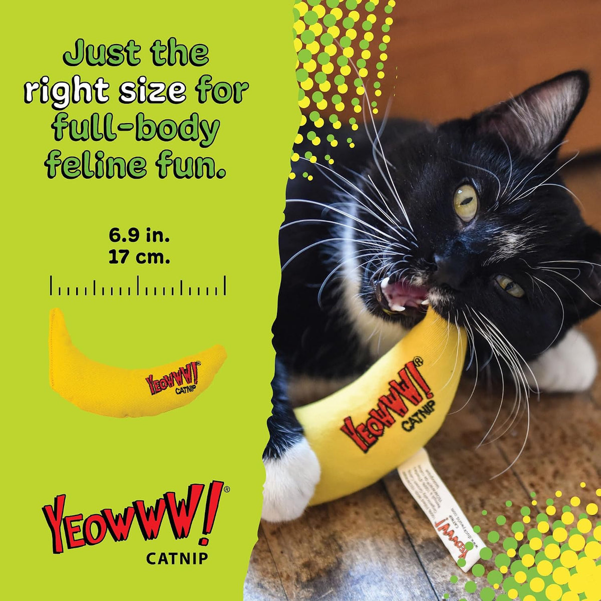 Yeowww! Catnip Banana made in the USA with durable cotton twill