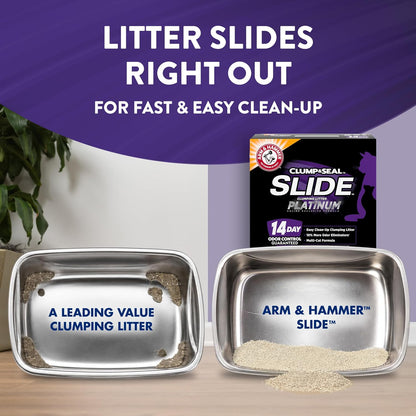 Arm & Hammer Slide Platinum Clumping Cat Litter – Easy Clean-Up, 18 lb