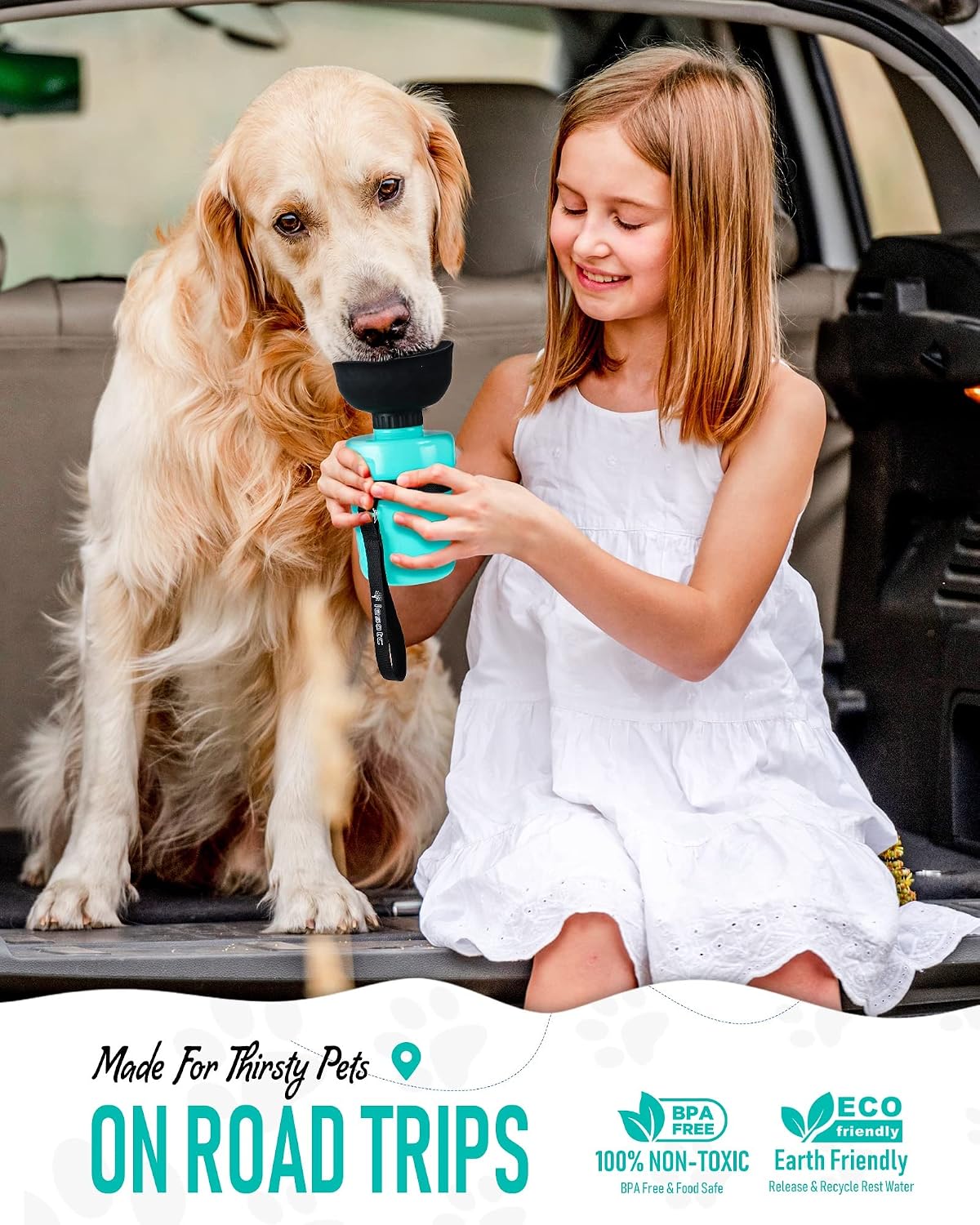 lesotc leak-proof dog water dispenser for hiking