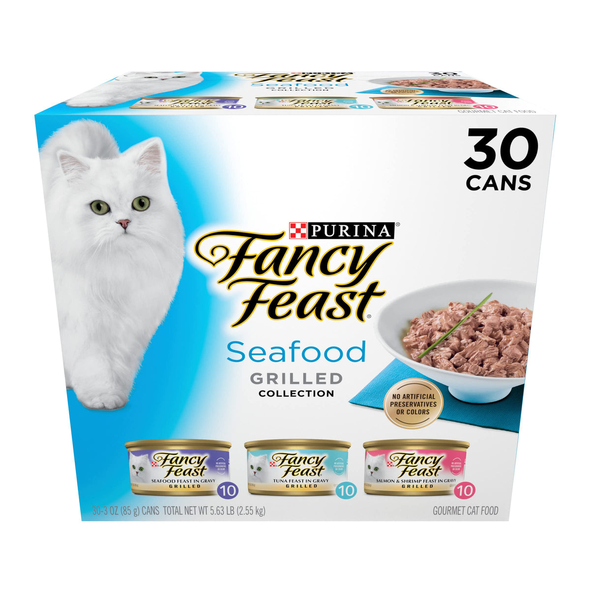 Fancy Feast Grilled Seafood Cat Food – side view