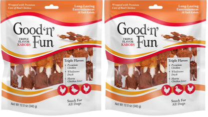 Good 'n' Fun Triple Flavor Kabobs Dog Chews, 24 oz