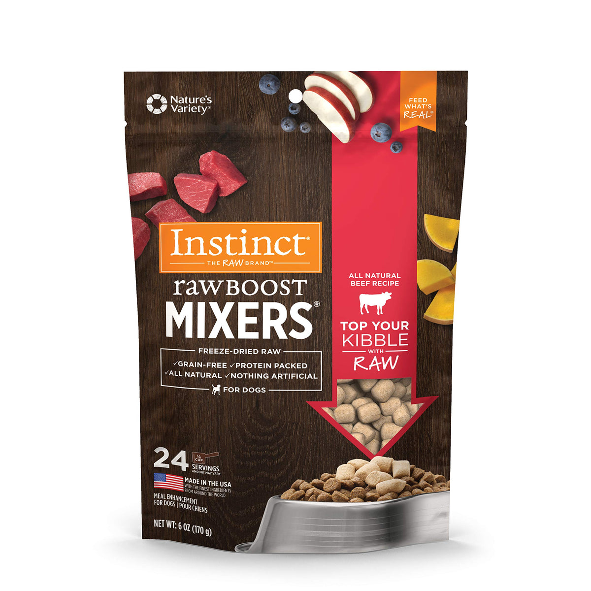 Instinct Freeze-Dried Beef Mixers Dog Food Topper, 6 oz