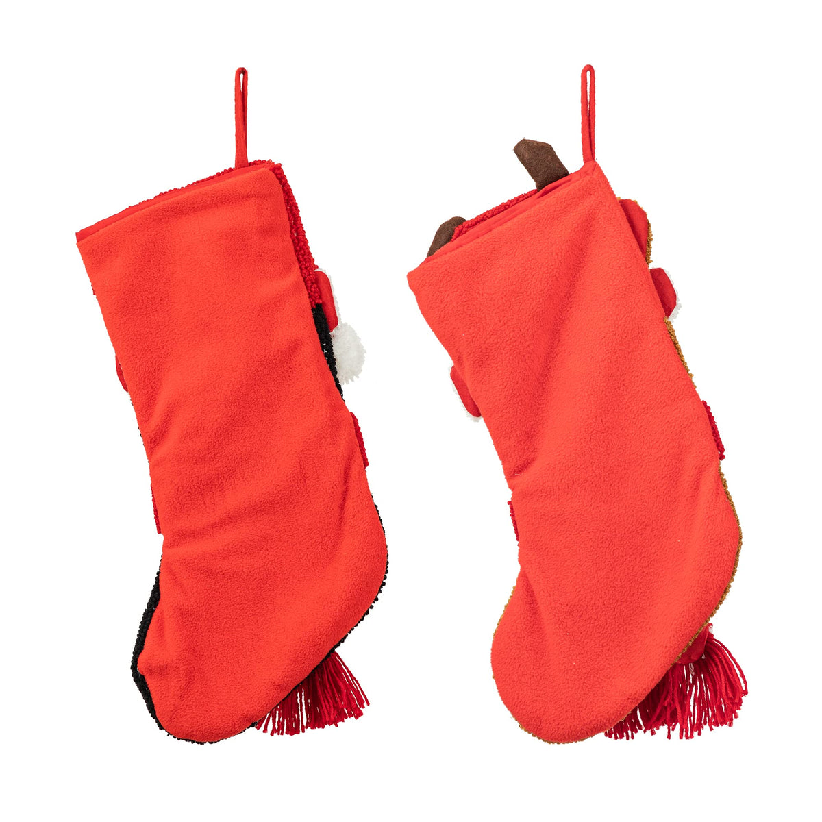 Glitzhome LED Christmas Stockings – 21" Embroidered Linen Stockings, 2-Pack