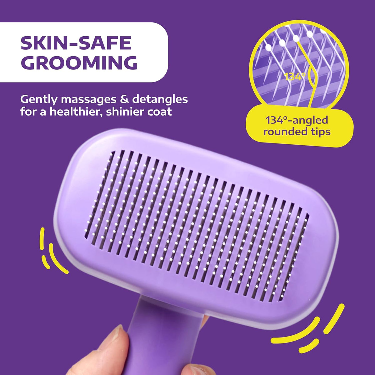 Hertzko slicker brush self-cleaning grooming tool