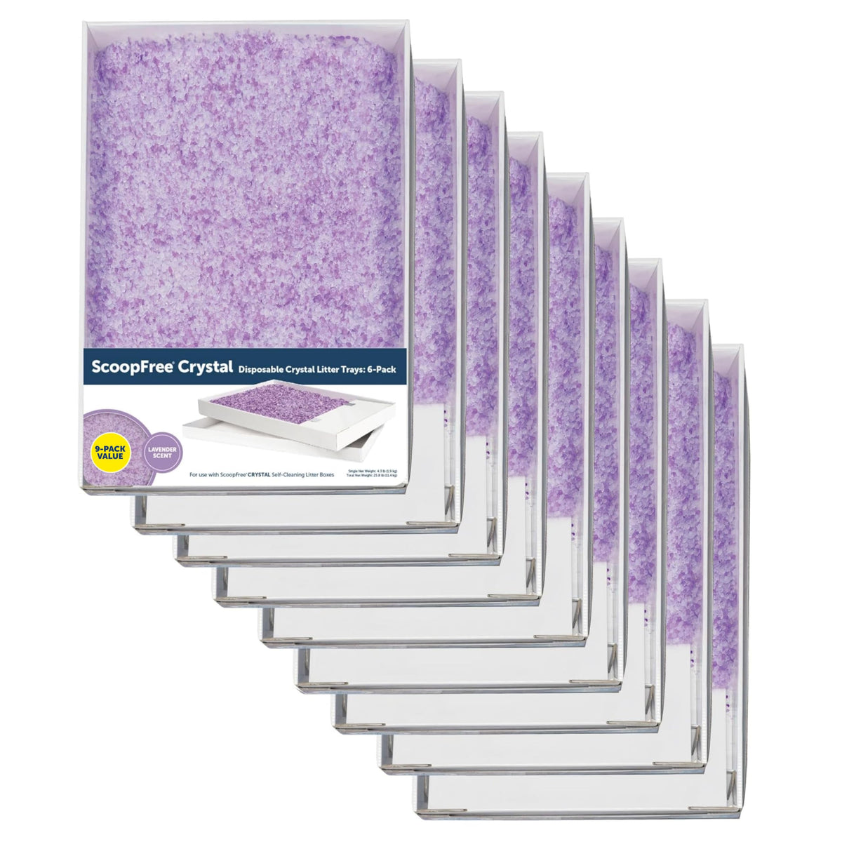 PetSafe ScoopFree Lavender Crystal Disposable Cat Litter Trays, 4-Pack