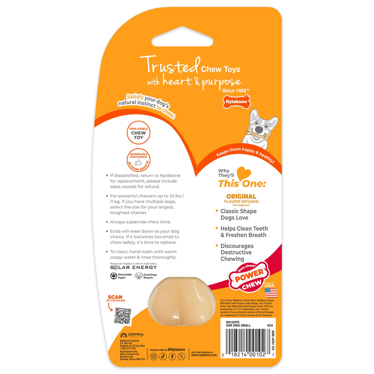 Nylabone Power Chew dog chew toy medium 2-pack bacon and chicken flavor