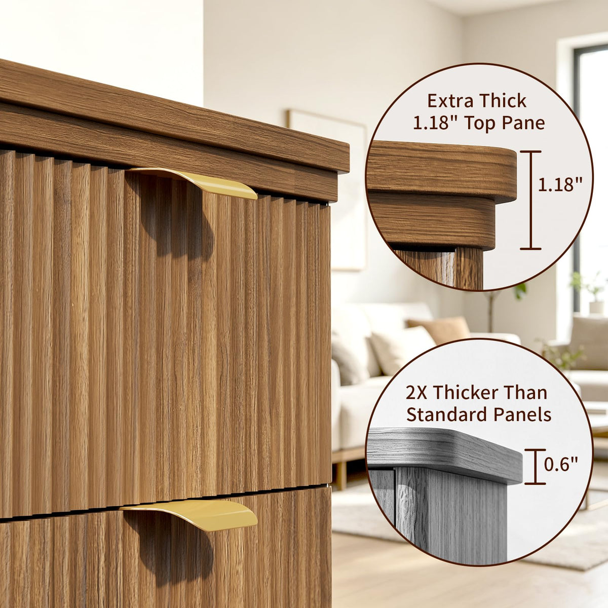 Dog Feeding Station with Storage & 2 Elevated Bowls, Walnut