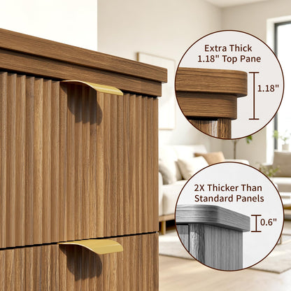 Dog Feeding Station with Storage & 2 Elevated Bowls, Walnut