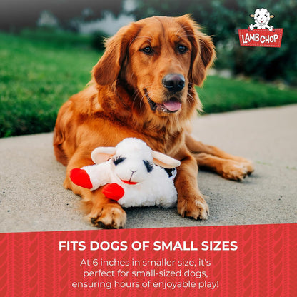 Multipet Holiday Lamb Chop – 10.5" Plush Squeaky Dog Toy with Reindeer Antlers
