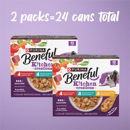 Purina Beneful Kitchen Creations Lamb Wet Dog Food in Sauce, 12 Cans