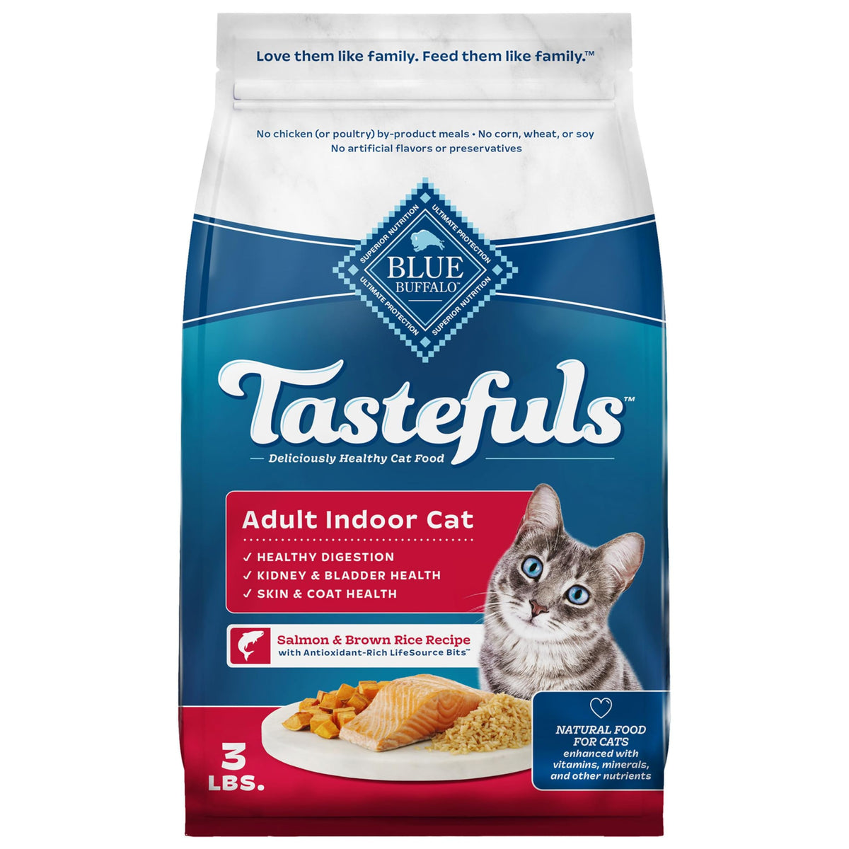 Blue Buffalo Tastefuls Chicken Dry Cat Food for Adult Indoor Cats, 7 lb