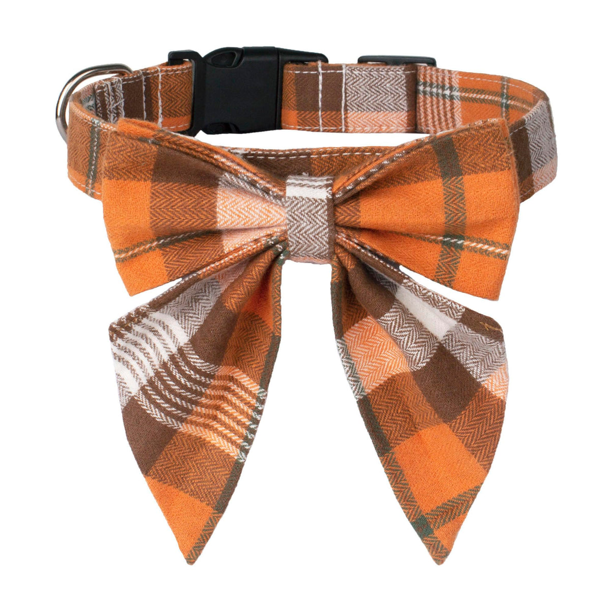 ADOGGYGO Christmas Dog Collar with Bow – Red & Green Plaid Cotton Dog Collar