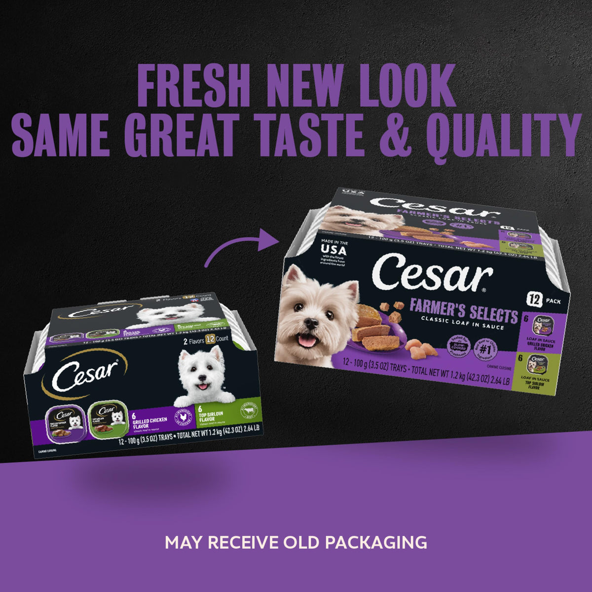 Cesar Meaty Selects Classic Loaf in Sauce Wet Dog Food, 36 Trays