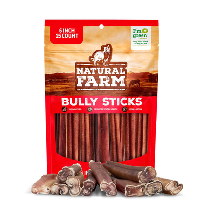 Odor-Free Bully Sticks 6 Inch – angle detail view