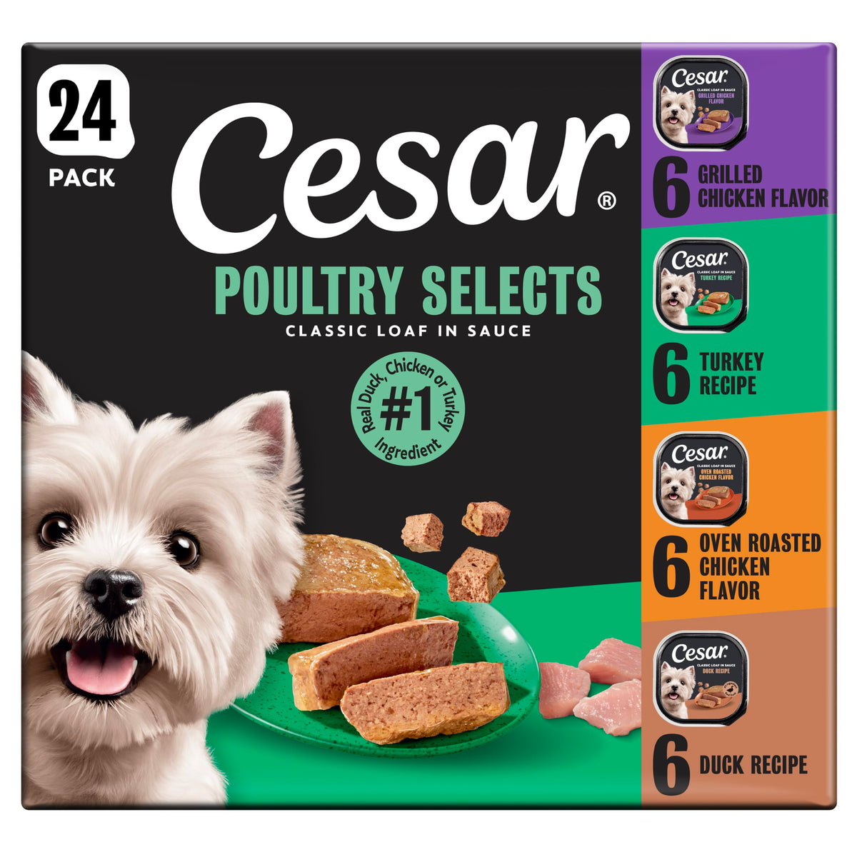 Cesar Meaty Selects Classic Loaf in Sauce Wet Dog Food, 36 Trays