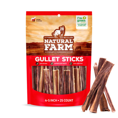 Natural Farm Odor-Free Bully Sticks for Dogs – 6 Inch, 25 Count