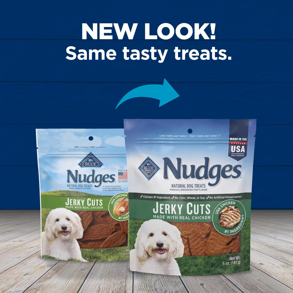 Blue Buffalo Nudges Chicken Jerky Cuts Dog Treats, 16 oz