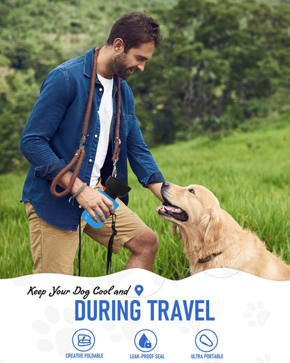 lesotc dog water bottle light blue travel squeeze bottle
