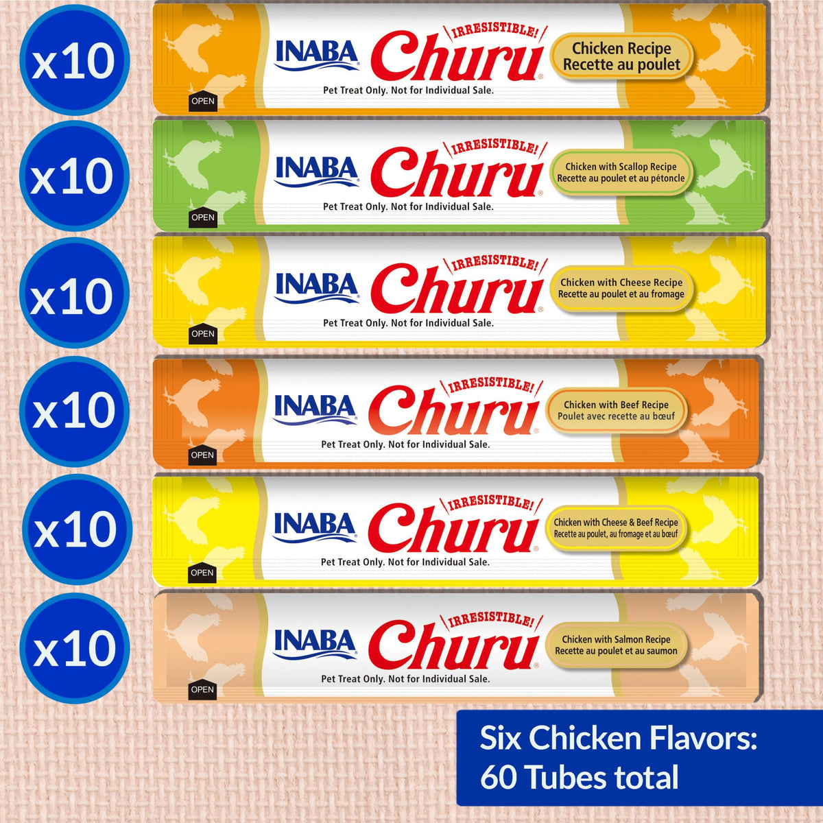 INABA Churu Lickable Cat Treats – Chicken Variety, 20 Tubes