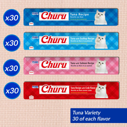 INABA Churu Chicken Lickable Cat Treats with Vitamin E, 120 Tubes