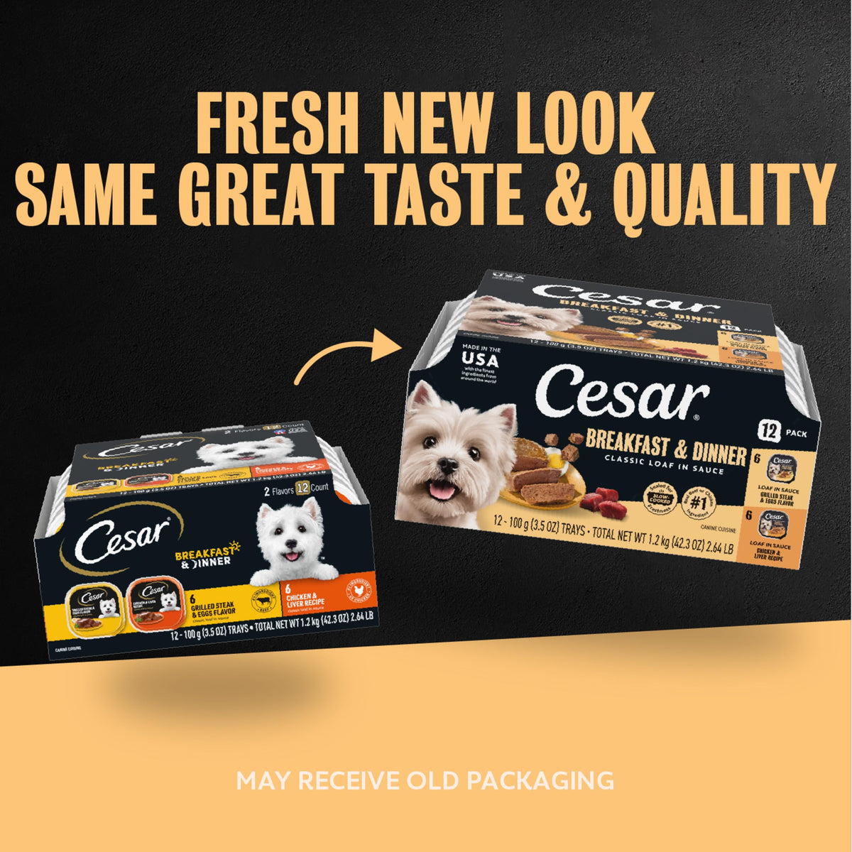 Cesar Meaty Selects Classic Loaf in Sauce Wet Dog Food, 36 Trays