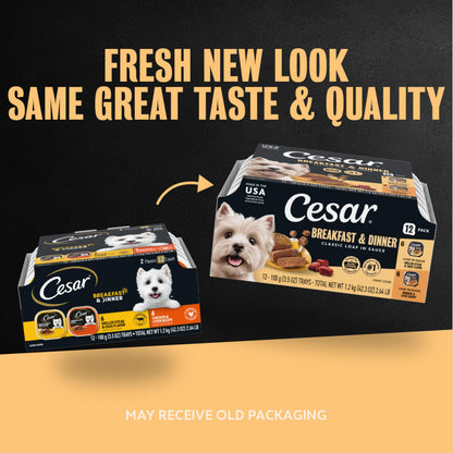 Cesar Meaty Selects Classic Loaf in Sauce Wet Dog Food, 36 Trays