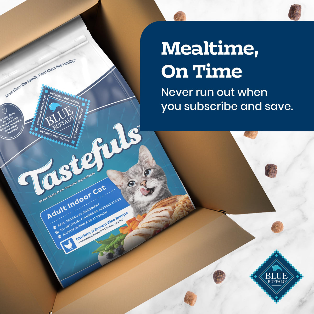Blue Buffalo Tastefuls Chicken Dry Cat Food for Adult Indoor Cats, 7 lb