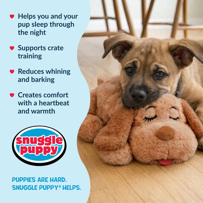 Snuggle Puppy Heartbeat Toy – Calming Comfort Plush for Medium Dogs, Cream