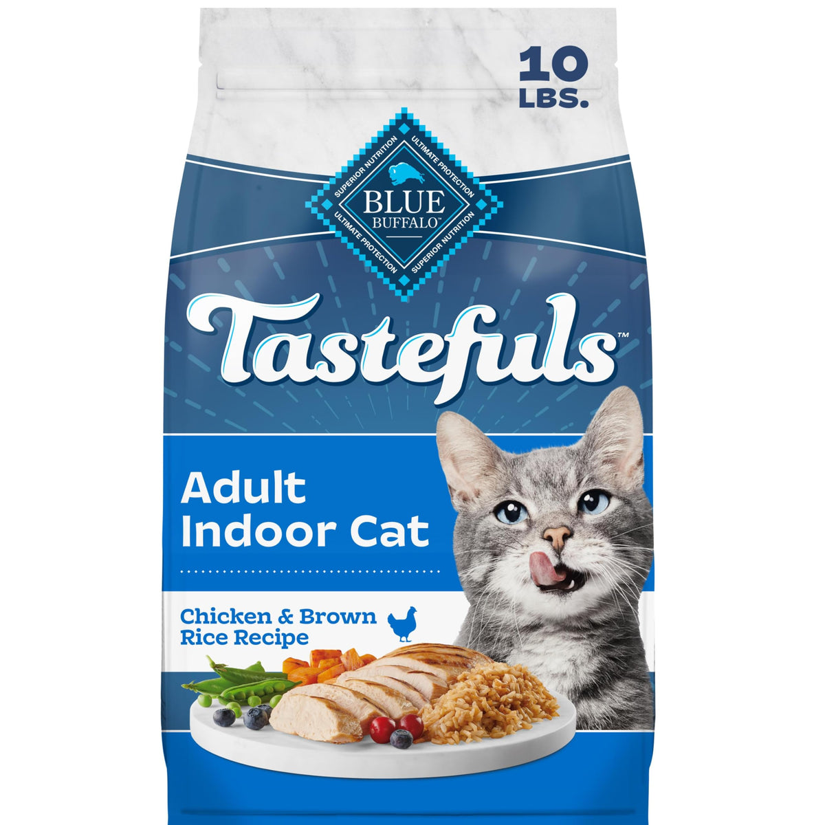 Blue Buffalo Tastefuls Chicken Dry Cat Food for Adult Indoor Cats, 7 lb