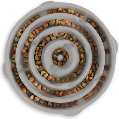 Slow Feeder Dog Bowl Blue – controls close-up
