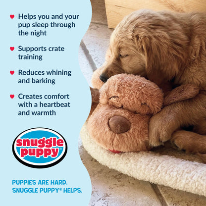 Snuggle Puppy Heartbeat Toy – Calming Comfort Plush for Medium Dogs, Cream