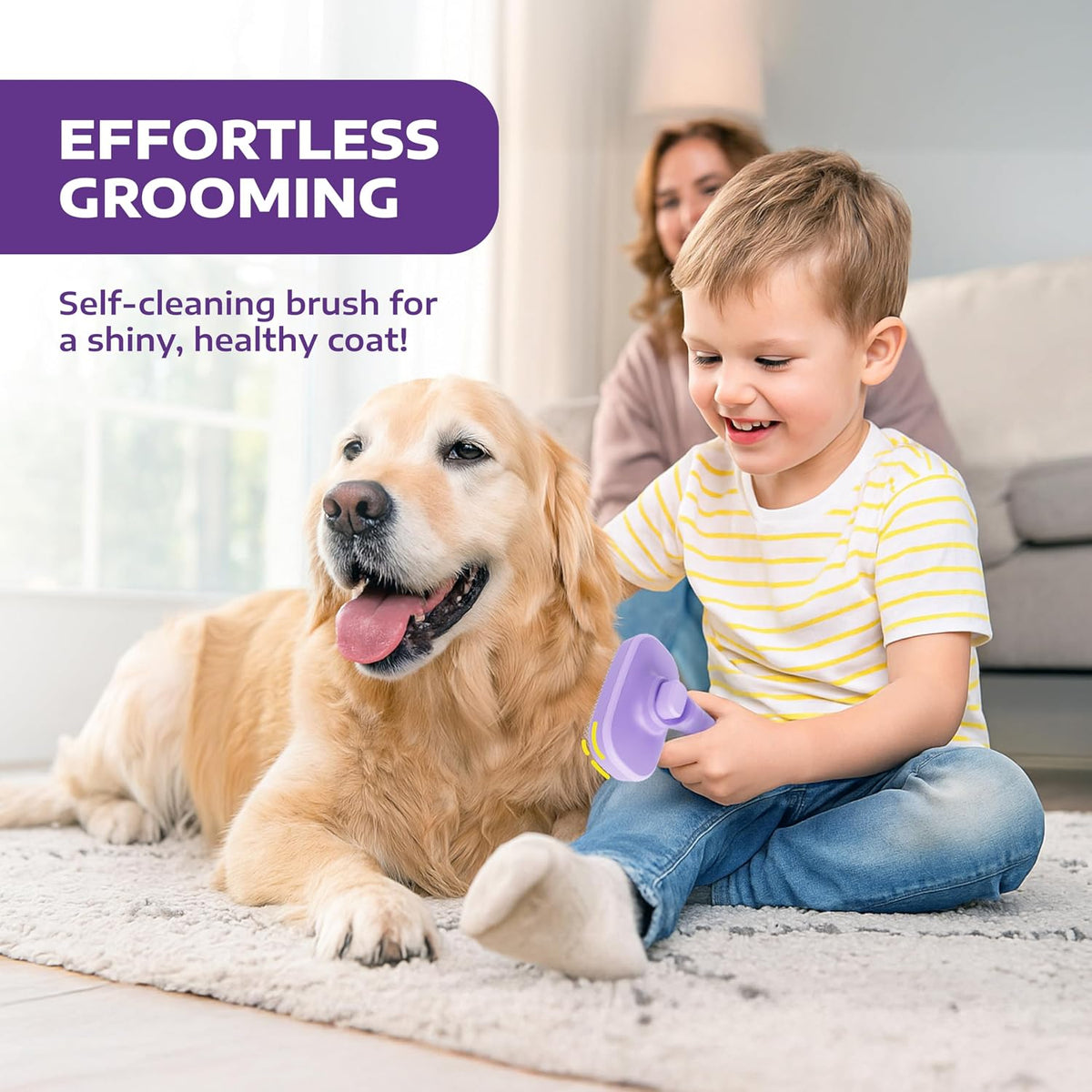 Hertzko pet hair brush for shedding dogs and cats