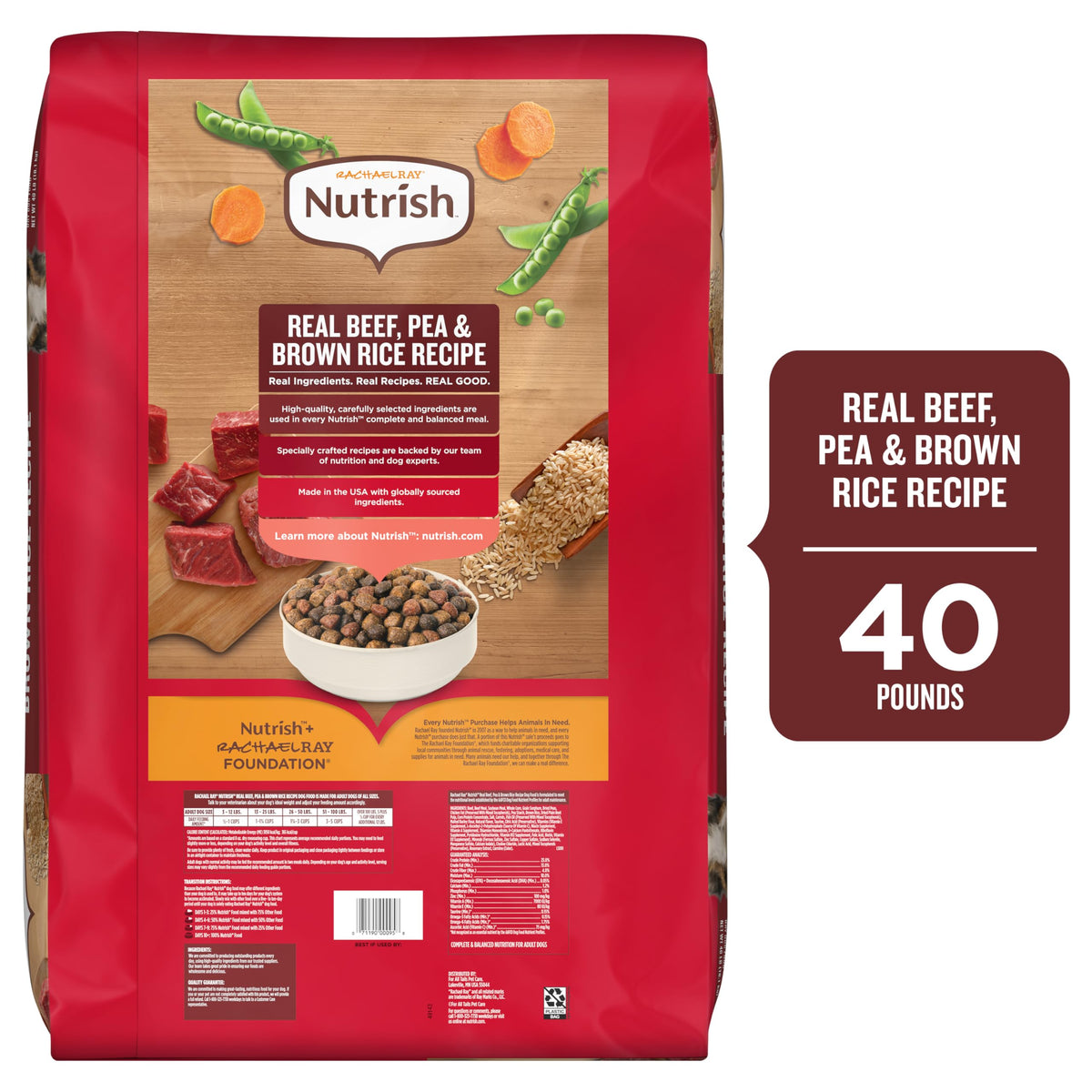 Rachael Ray Nutrish Beef Dog Food – angle detail view