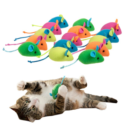 SmartyKat Skitter Critters catnip mice - lightweight plush cat toys for hunting play