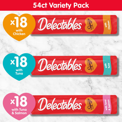 Hartz Delectables Squeeze Up Lickable Cat Treats – Variety Pack, 24 Tubes