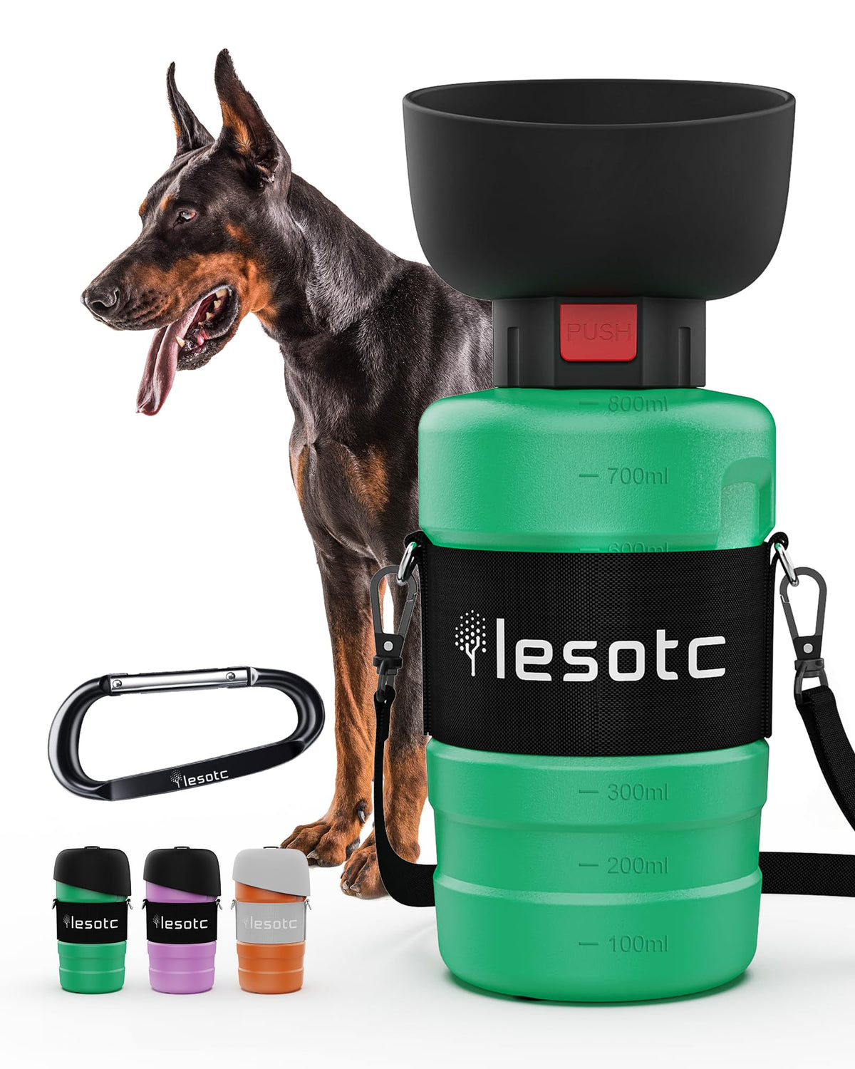 lesotc dog water bottle light blue travel squeeze bottle