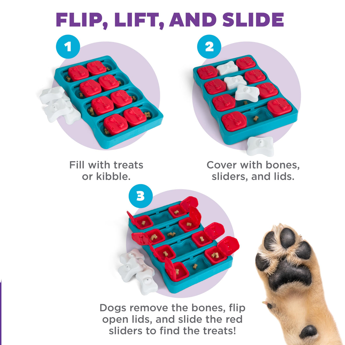 Dog solving the Nina Ottosson Dog Brick puzzle