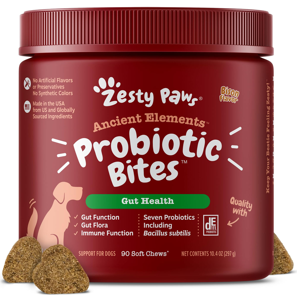 Zesty Paws Pumpkin Probiotic Soft Chews for Dogs, 90 Count