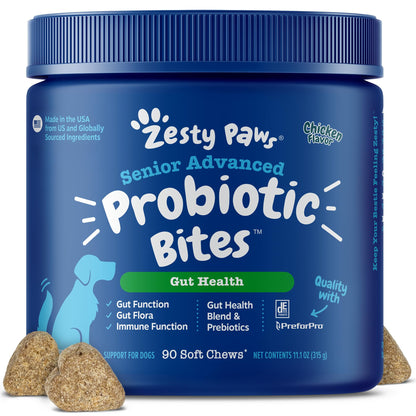 Zesty Paws Pumpkin Probiotic Soft Chews for Dogs, 90 Count